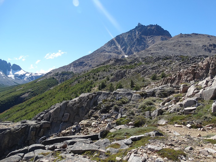 Das Gelände wird steiler, der Cerro Castillo rückt näher. Doch es ist bereits nachmittags und um 19:00 wird es bereits dunkel. 