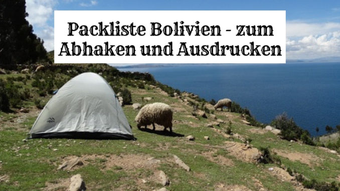 Packliste Bolivien - zum Abhaken und Ausdrucken Packliste Bolivien
