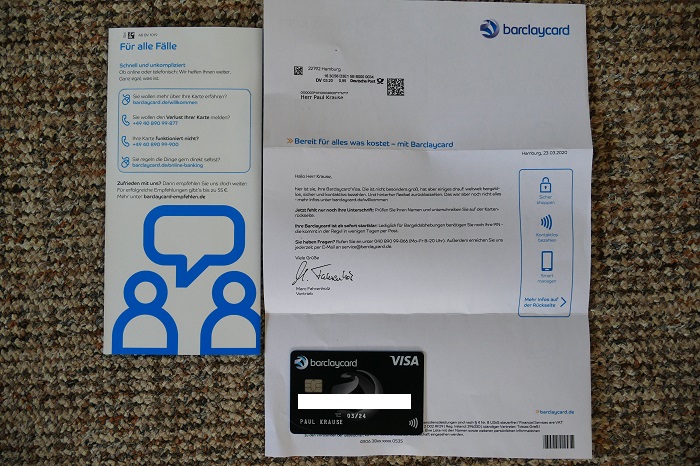 Beantragung Barclaycard Visa